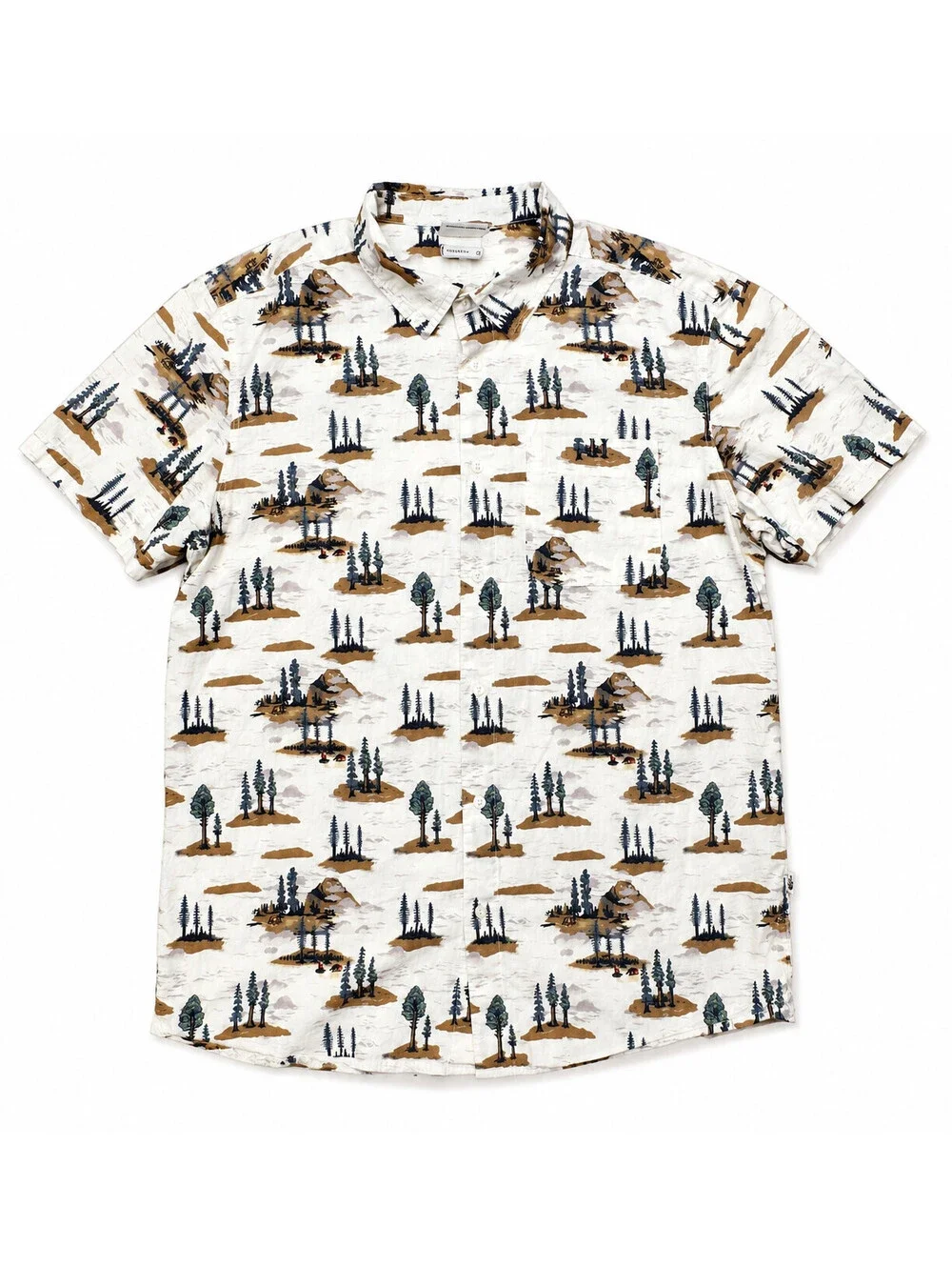 The North Face Men’s XL Short Sleeve Button Up Shirt Scenic Tree Print Outdoor